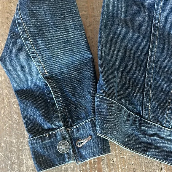 All Saints Metal Button Down Denim Jacket Like New Size 6 - Picture 2 of 8